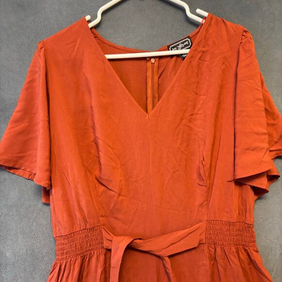 Ivy Street Plus Size Rust Wide Leg Jumpsuit 1X Boho Pantsuit Modern Boho Chic - Picture 4 of 9